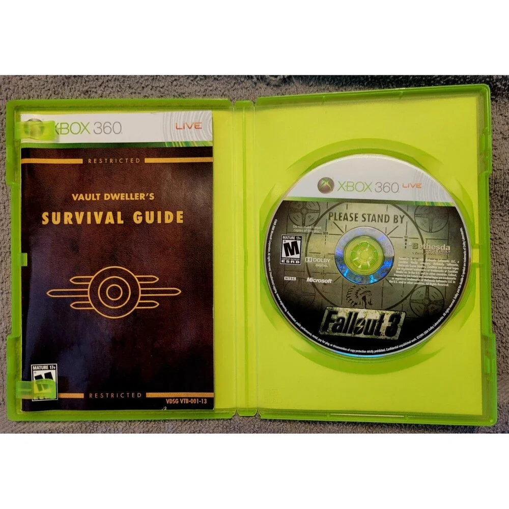 Microsoft Xbox 360: FALLOUT 3,CIB, POSTER INCLUDED, TESTED, FAST SHIPPING